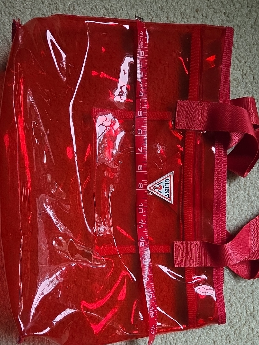 Guess Red Clear Tote - Picture 7 of 9